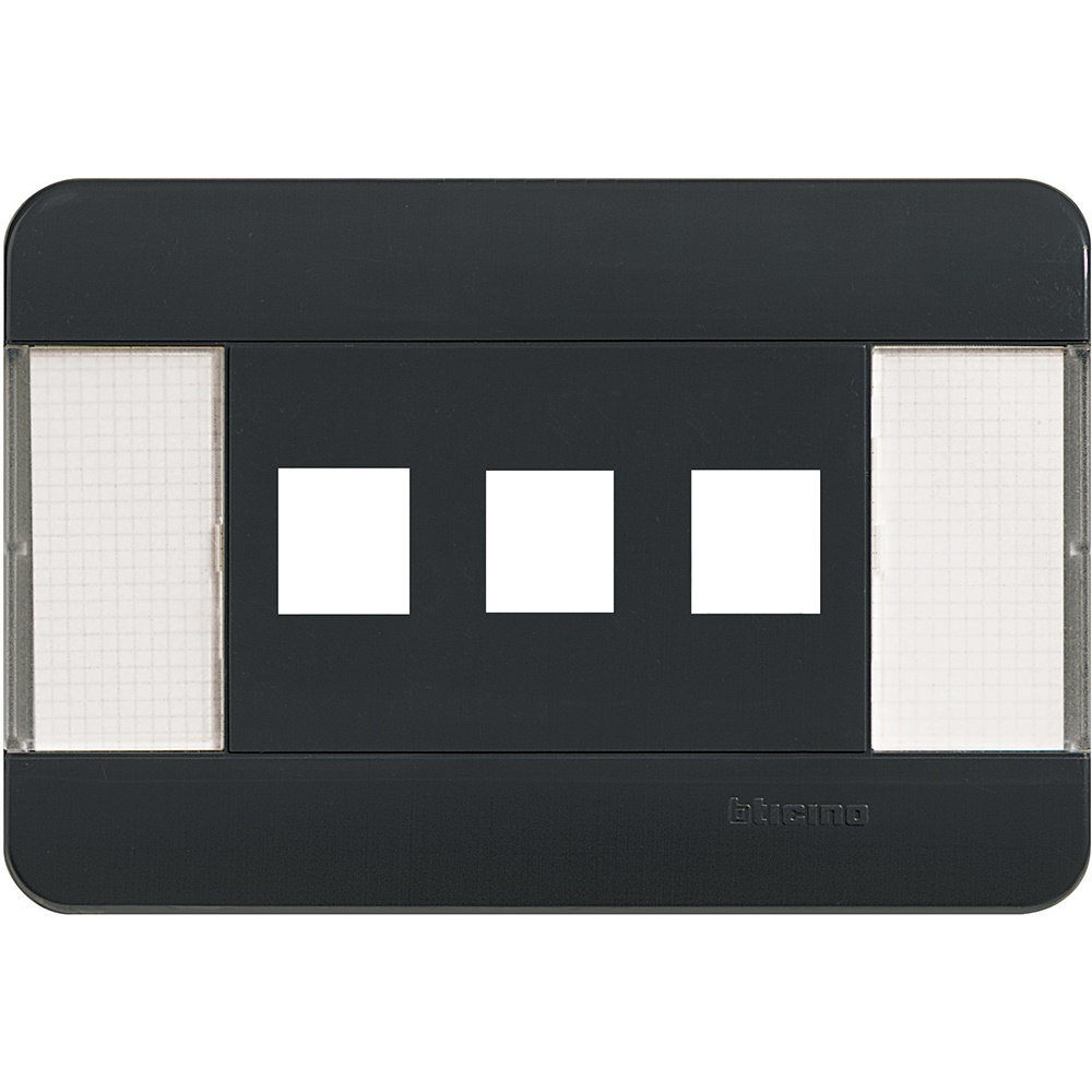 Placca autoportante 3 posti nera keystone per installazioni elettriche modulari ambienti domestici e professionali