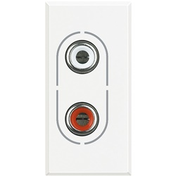 Presa audio 2 connettori RCA bianco per impianti audio domestici Axolute