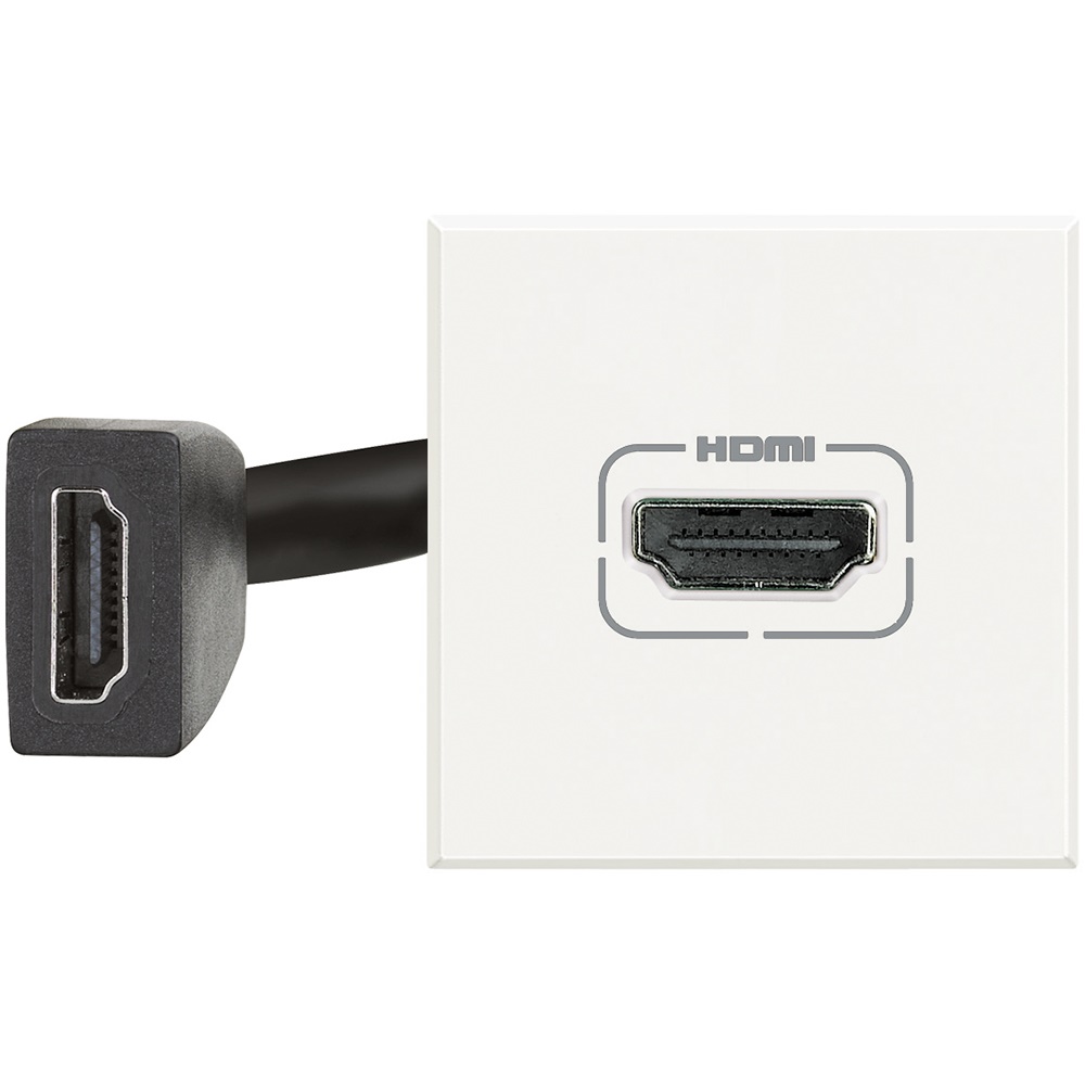 Presa HDMI 2.0 preconnessa 2 moduli bianco per connessioni video Axolute