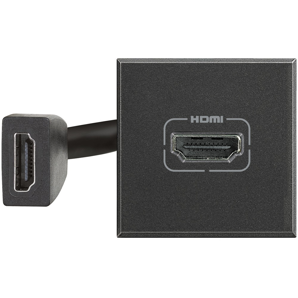 Presa HDMI 2.0 Axolute 2 moduli antracite per impianti elettrici moderni professionali
