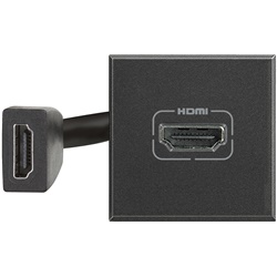 Presa HDMI 2.0 Axolute 2 moduli antracite per impianti elettrici moderni professionali