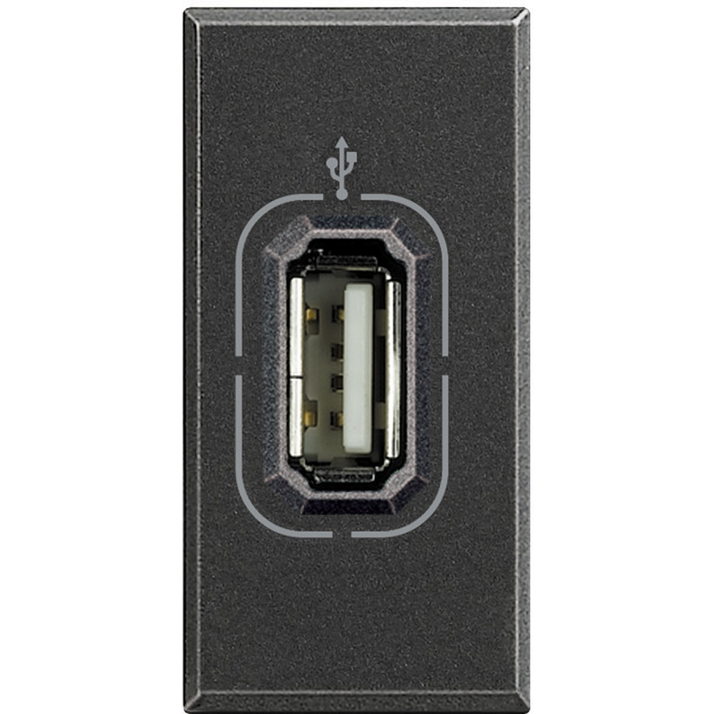 Presa USB dati Serie Axolute Antracite per installazioni elettriche