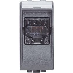 Connettore RJ45 UTP Cat5E Antracite per rete interna BTNET Living Int