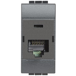 Presa rete RJ45 UTP Cat6 110 IDC incasso serie civile Livinglight antracite