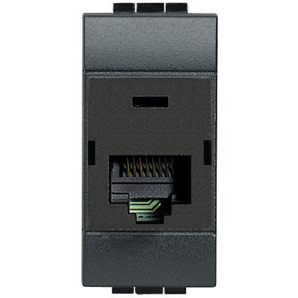 Connettore RJ45 Cat6 STP 110 IDC Livinglight antracite per rete dati ad alta velocità