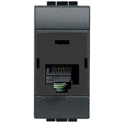 Connettore RJ45 Cat6 STP 110 IDC Livinglight antracite per rete dati ad alta velocità
