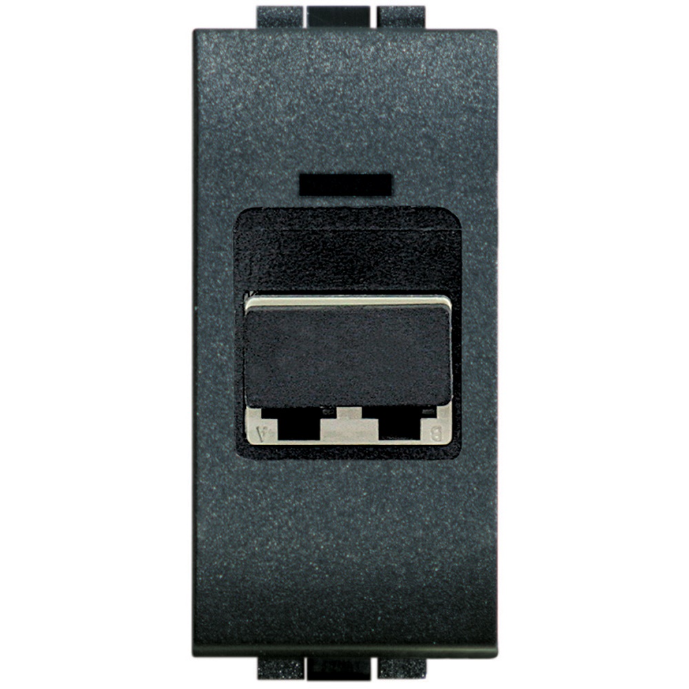 Bussole accoppiamento duplex fibra ottica LC modulari serie civile Livinglight antracite
