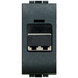 Bussole accoppiamento duplex fibra ottica LC modulari serie civile Livinglight antracite