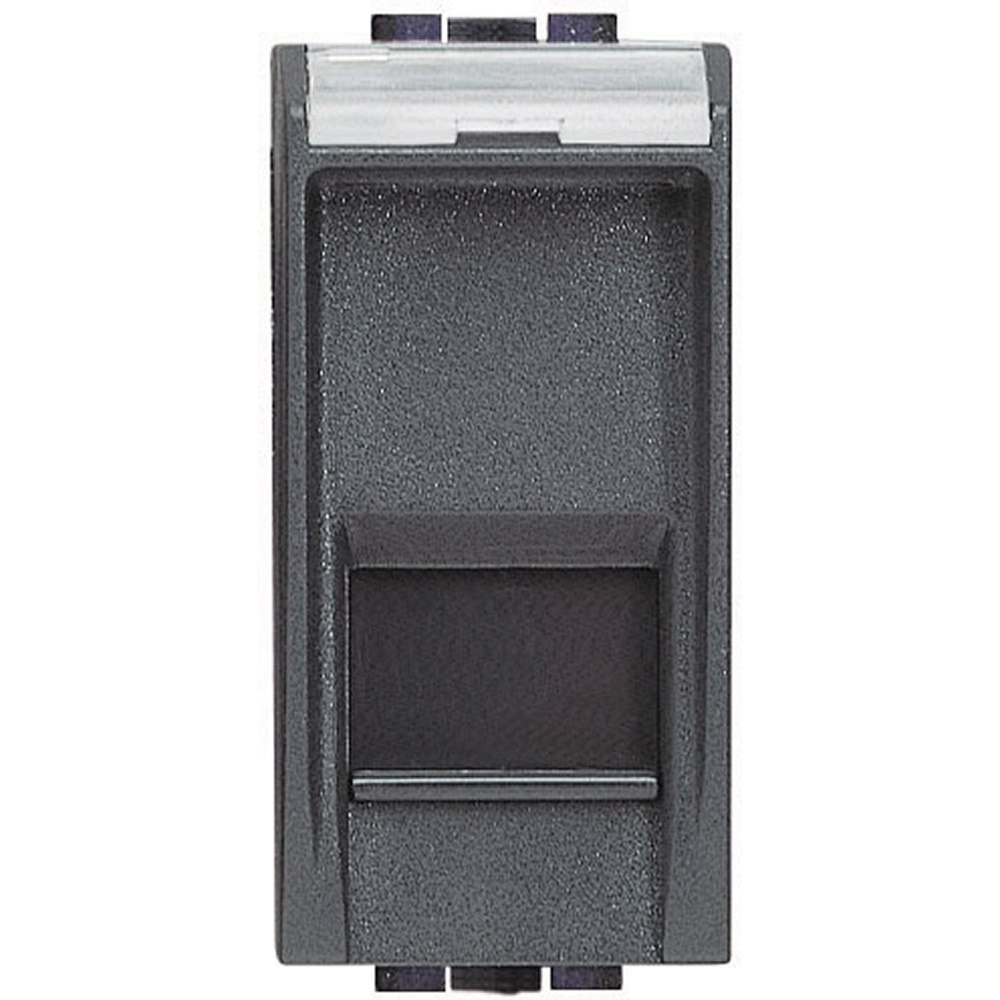 Connettore RJ45 Toolless Cat5E Livinglight antracite per installazioni a incasso residenziali e professionali