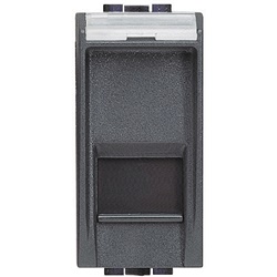 Connettore RJ45 Toolless Cat5E Livinglight antracite per installazioni a incasso residenziali e professionali