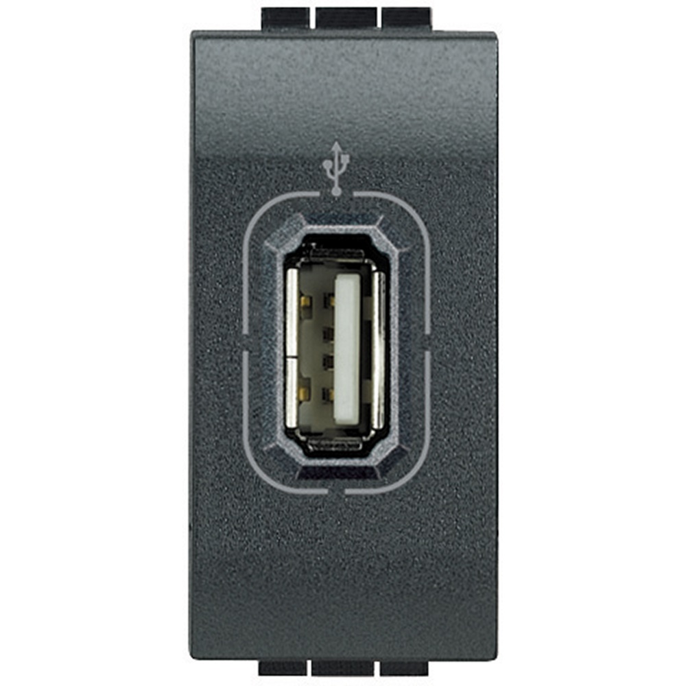 Presa USB Livinglight Antracite non alimentata per impianti interni