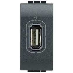 Presa USB Livinglight Antracite non alimentata per impianti interni