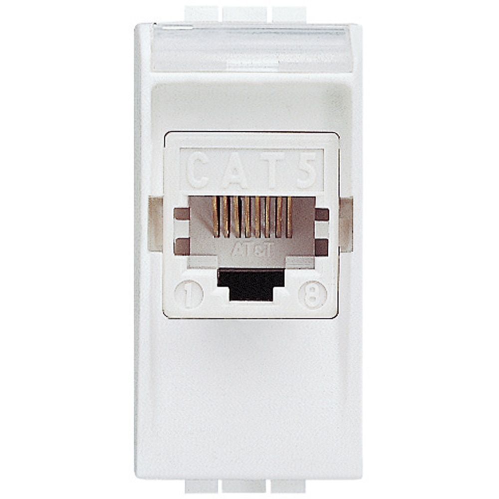 Connettore RJ45 110 UTP Cat5E Bianco per reti dati BTNET Light