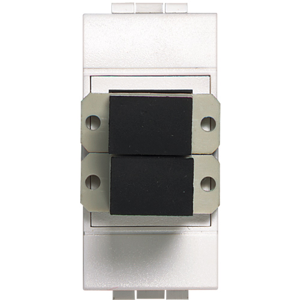 Connettore fibra ottica SC duplex bianco modulari per postazione lavoro serie civile