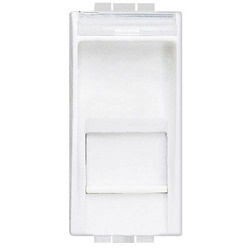 Connettore RJ45 tool-less UTP Cat6 per rete, montaggio incasso, serie civile bianco