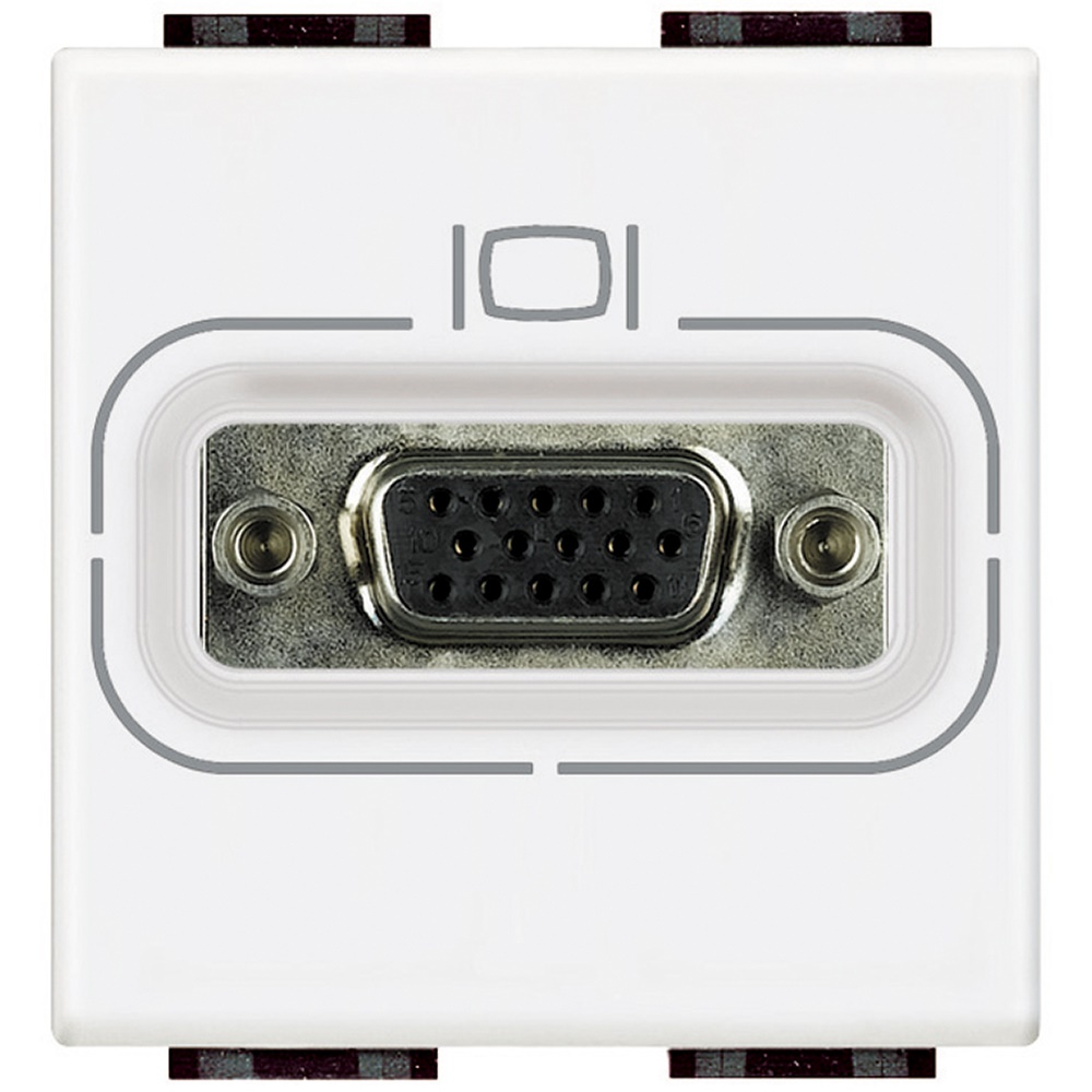 Presa video HD15 connettore serie Livinglight bianco per installazioni elettriche