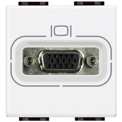 Presa video HD15 connettore serie Livinglight bianco per installazioni elettriche
