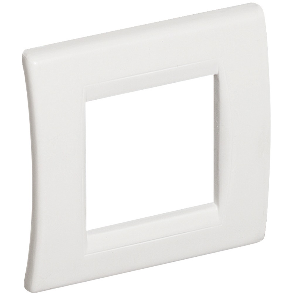 Placca curva 2 moduli resina per minicanale angolare Interlink office 80x80mm