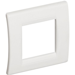 Placca curva 2 moduli resina per minicanale angolare Interlink office 80x80mm