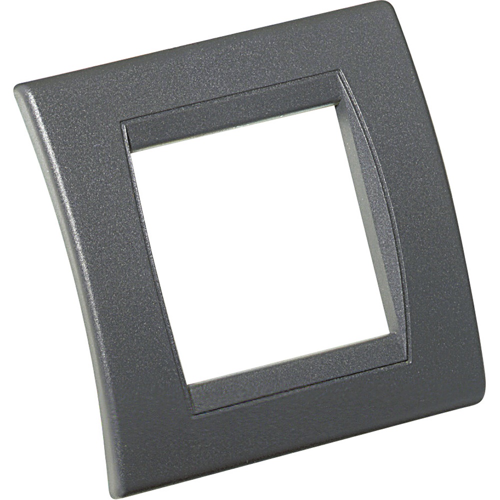 Placca curva 2 moduli resin grigia per minicanale angolare 80x80mm interlink