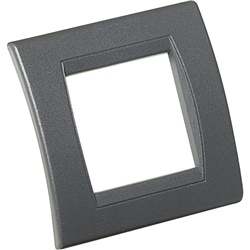 Placca curva 2 moduli resin grigia per minicanale angolare 80x80mm interlink