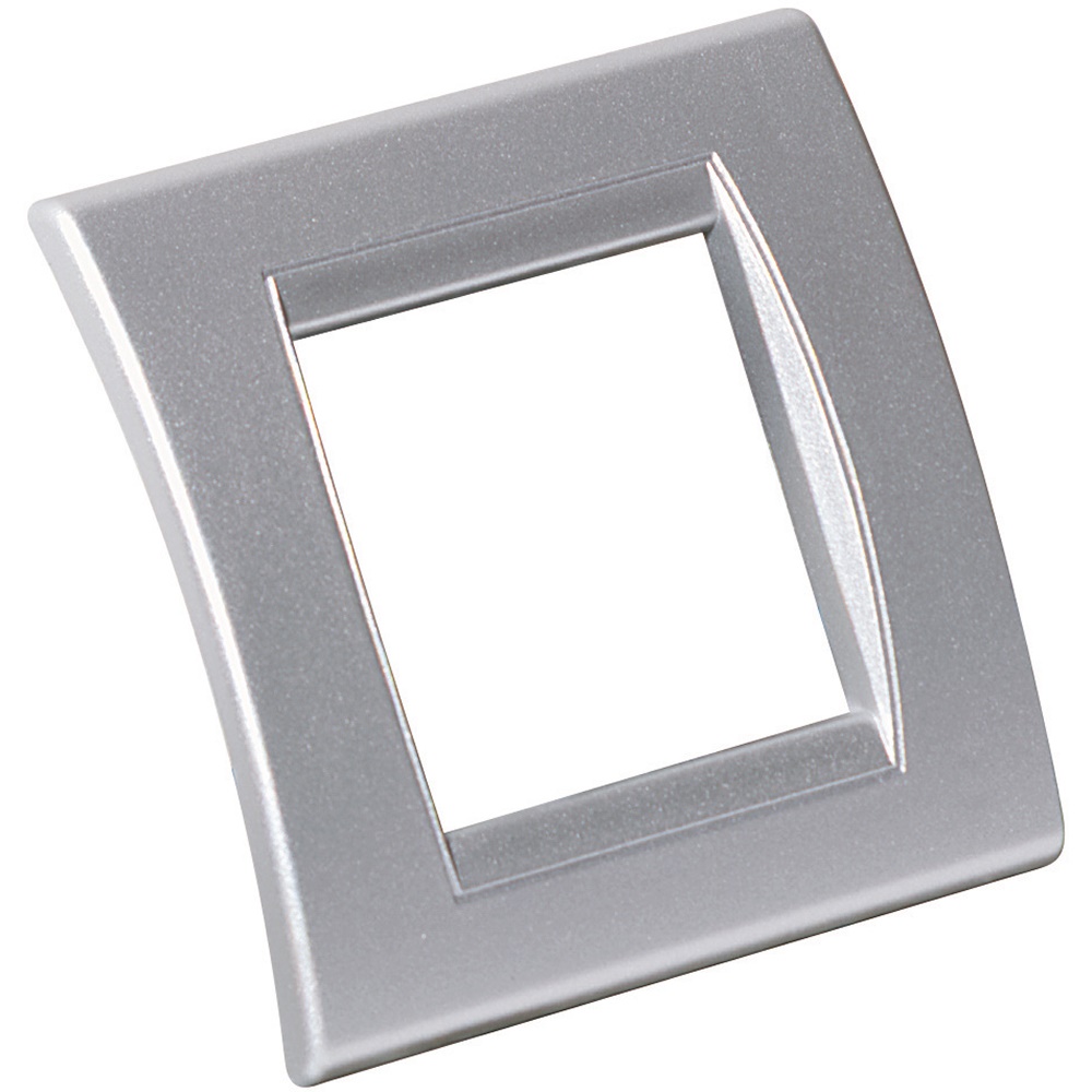 Placca curva resinata 2 posti per supporto portapparecchi minicanale angolare 80x80mm Interlink