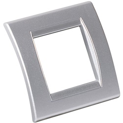 Placca curva resinata 2 posti per supporto portapparecchi minicanale angolare 80x80mm Interlink