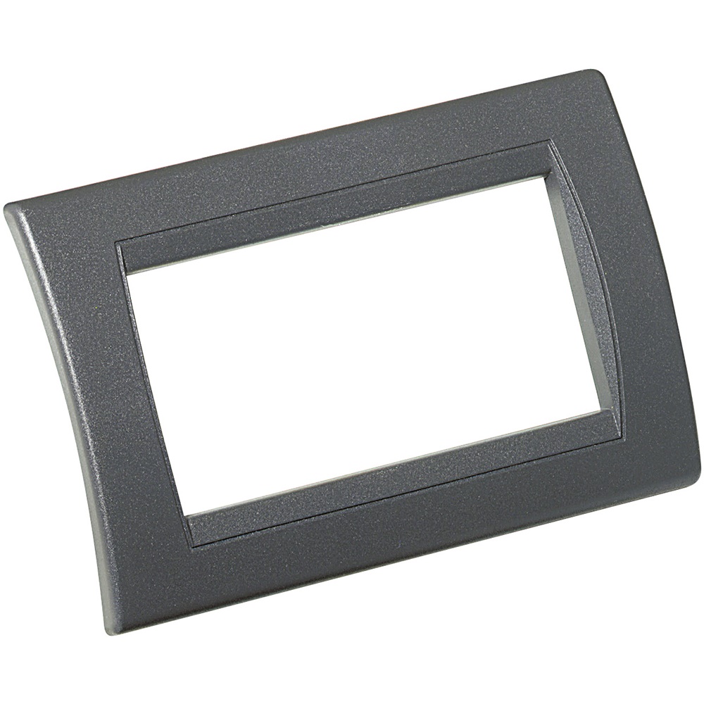 Placca curva 4 posti resin interlink per supporto LivingLight installazione minicanale 80x80mm