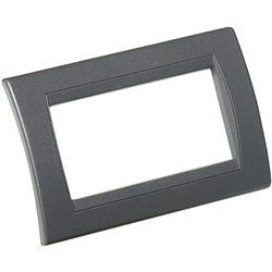 Placca curva 4 posti resin interlink per supporto LivingLight installazione minicanale 80x80mm