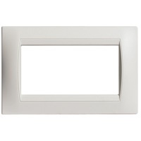 Placca incasso 4 moduli colore bianco per installazioni elettriche modulari