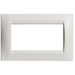 Placca incasso 4 moduli colore bianco per installazioni elettriche modulari