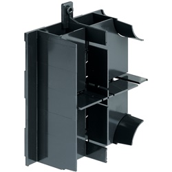 Fondo raccordo a T 120x60mm per canalizzazione elettrica sistema Interlink, connessione stabile e resistente per gestione cavi professionale