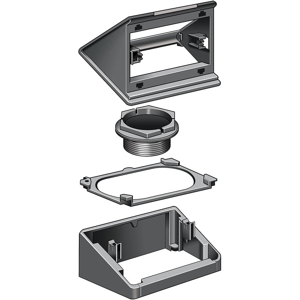 Zoccolo sottopavimento per torrette monofacciali con guarnizione IP52, installazione elettrica professionale e residenziale
