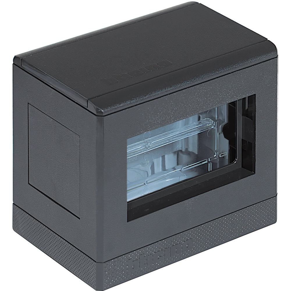 Torretta bifacciale 4+4 poli resina antracite per impianti elettrici professionali