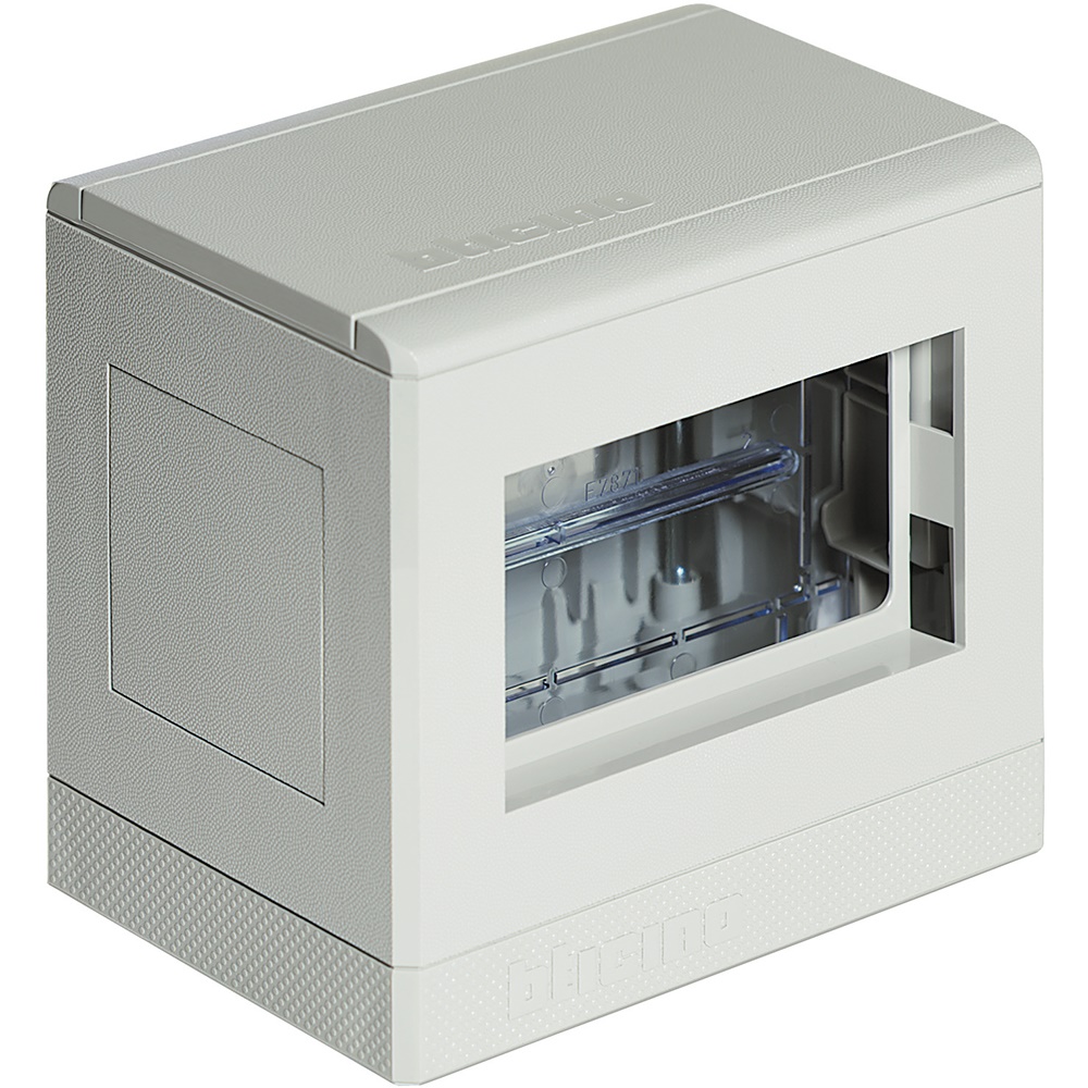 Torretta bifacciale 4+4 poli resina grigio chiaro per distribuzione elettrica sicura e compatta