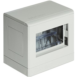Torretta bifacciale 4+4 poli resina grigio chiaro per distribuzione elettrica sicura e compatta