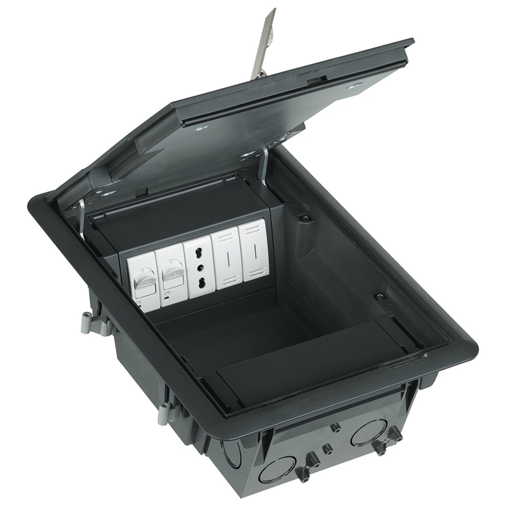 Torretta a scomparsa 8/10 moduli coperchio inox antiscivolo installazioni elettriche professionali