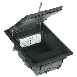 Torretta a scomparsa 8/10 moduli coperchio inox antiscivolo installazioni elettriche professionali