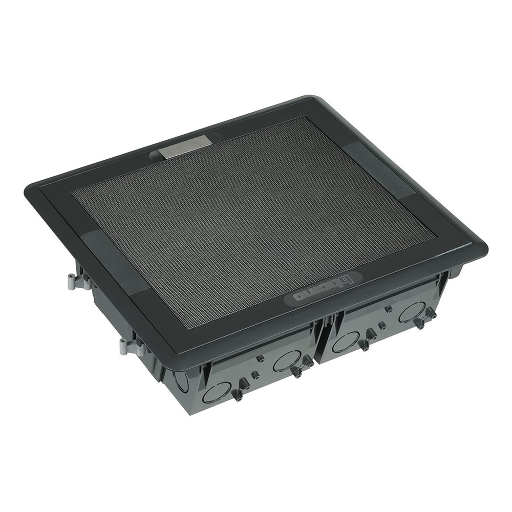 Torretta a scomparsa moduli 16/20 con copertura inox antiscivolo per installazioni elettriche sicure e discrete