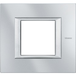 Placca rettangolare 2 moduli metallo incasso civile residenziale