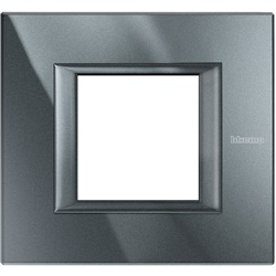Placca rettangolare 2 moduli antracite incasso civile residenziale