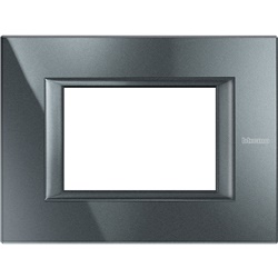 Placca rettangolare 3 moduli antracite incasso civile residenziale