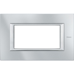 Placca rettangolare Axolute 4 moduli metallo incasso