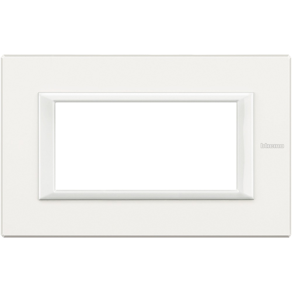 Placca incasso 4 moduli bianco metallo Axolute residenziale