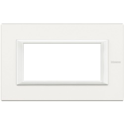 Placca incasso 4 moduli bianco metallo Axolute residenziale