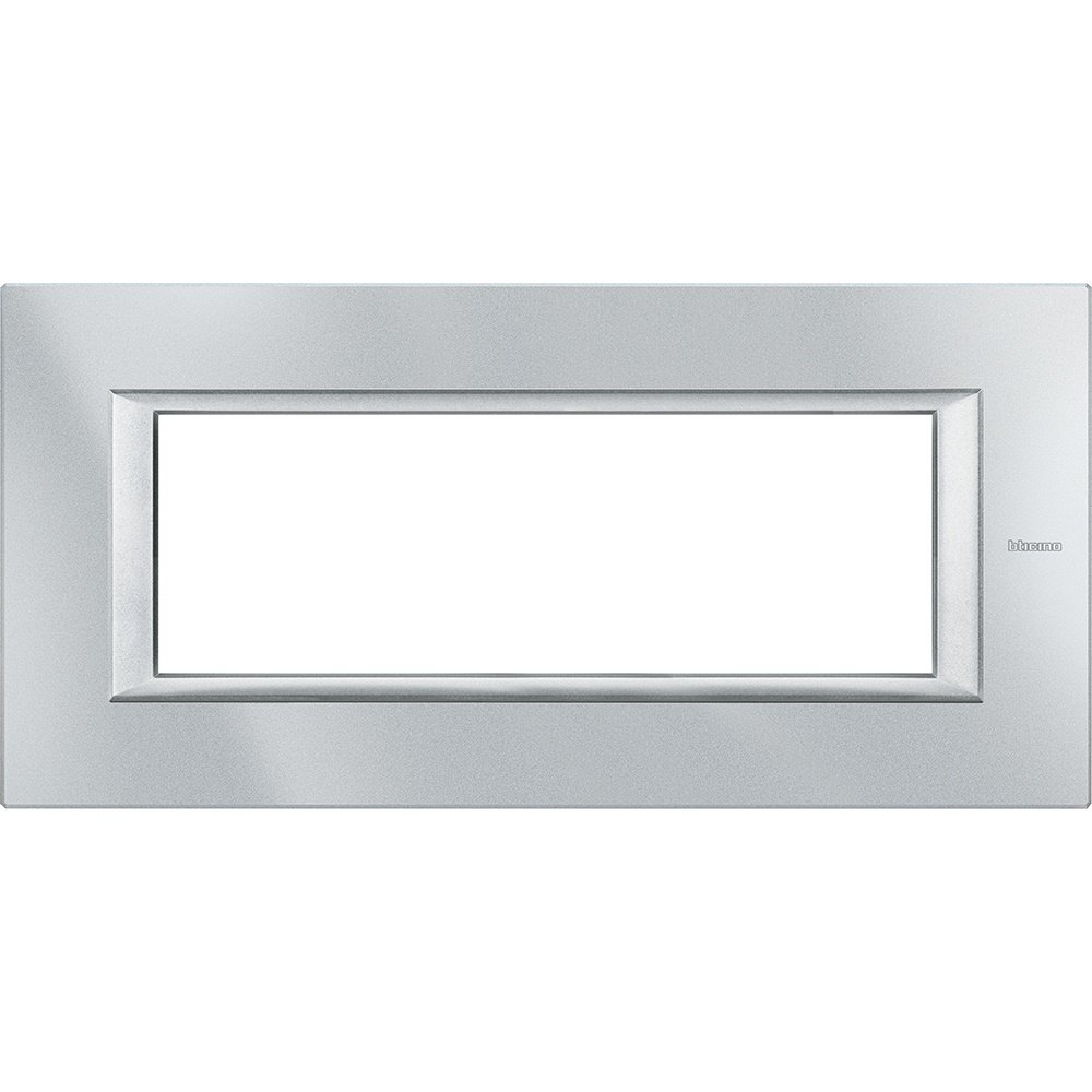 Placca rettangolare 6 moduli metallo montaggio incasso Axolute