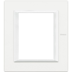 Placca rettangolare 3+3 moduli bianco incasso residenziale