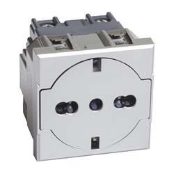 Presa bipasso flat 2P+T 16A standard tedesco italiano per impianti civili