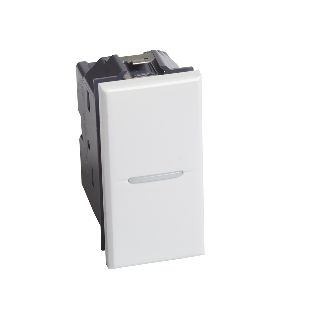 Interruttore unipolare AXO 1P 10A 250V compatto bianco per impianti civili e industriali