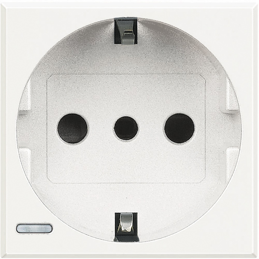 Presa P30 2P+T 16A 250Vac standard tedesco bianco per impianti residenziali